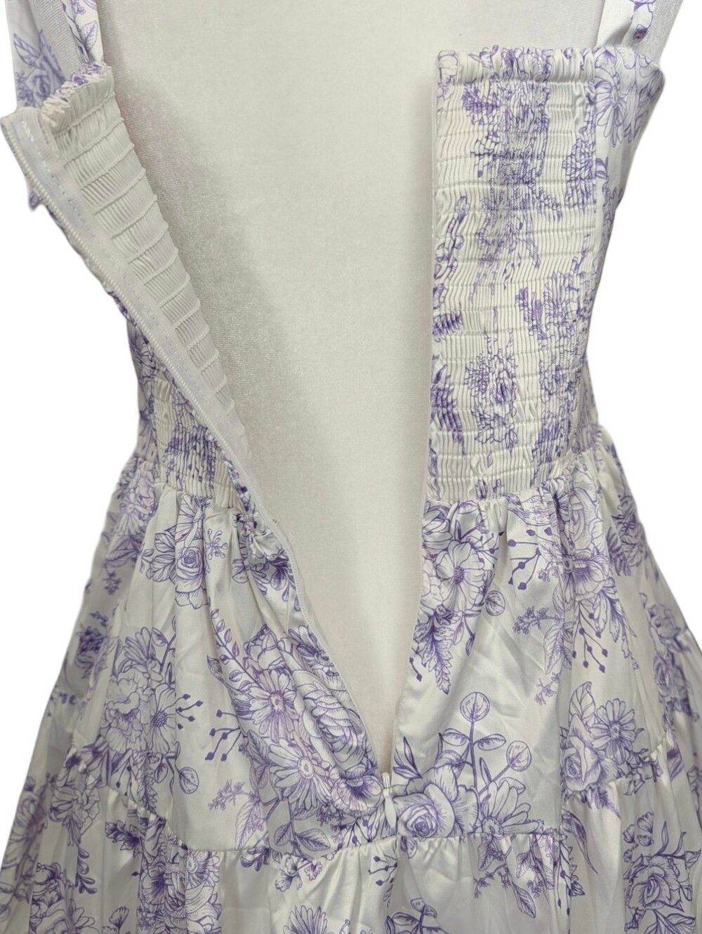 Sugar Thrillz Womens Lavender Purple White Holding Court Mini Dress Size Large - Picture 3 of 14